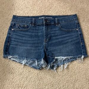 Old Navy Women's Medium Wash Mid-Rise Boyfriend Cutoff Shorts